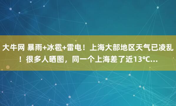 大牛网 暴雨+冰雹+雷电！上海大部地区天气已凌乱！很多人晒图，同一个上海差了近13℃...