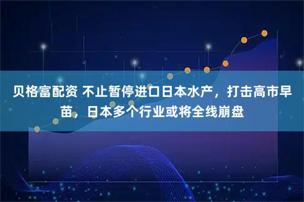 贝格富配资 不止暂停进口日本水产，打击高市早苗，日本多个行业或将全线崩盘