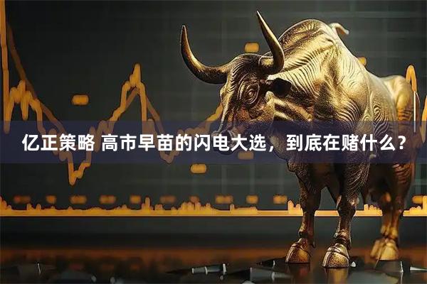 亿正策略 高市早苗的闪电大选，到底在赌什么？